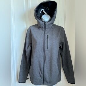 Old NavyPerformance Grey Hoodie w/ Full Zipper and Zippered Stash Pocket, Small